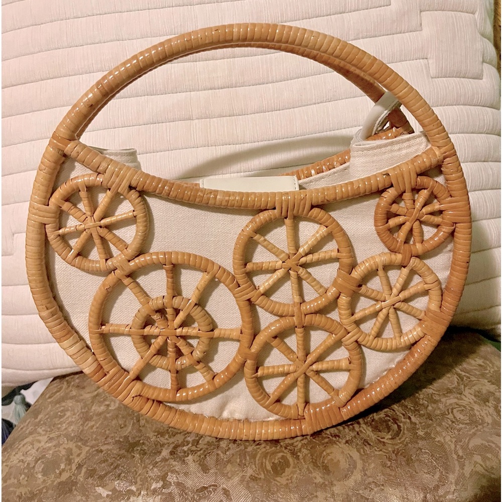 INGE Bag Wicker and Cream colored Leather, limited edition - Picture 2 of 7